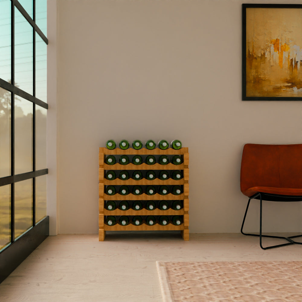 36 Bottle Modular Wine Rack Kit (6 Bottles Wide X 6 Bottles High)