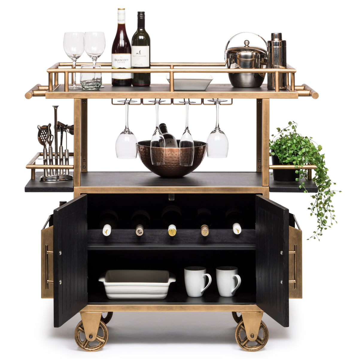 Industrial French Bar Cart - Wine Stash