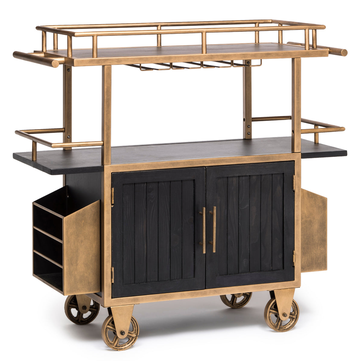 Industrial French Bar Cart - Wine Stash