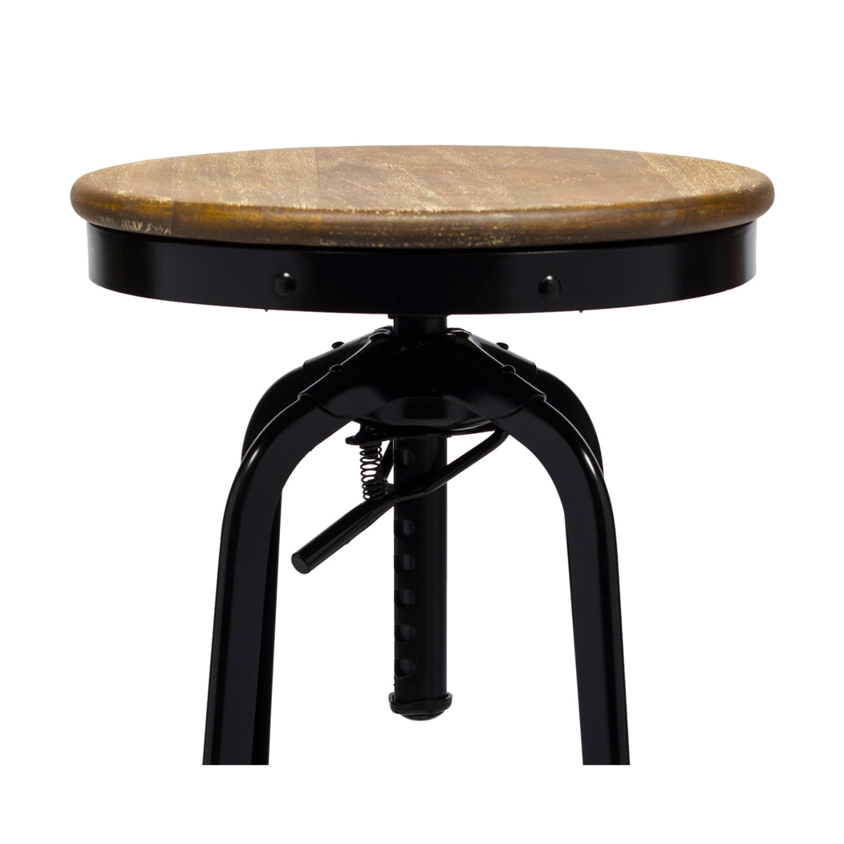 Black Bar Stool with Wood Top - Wine Stash