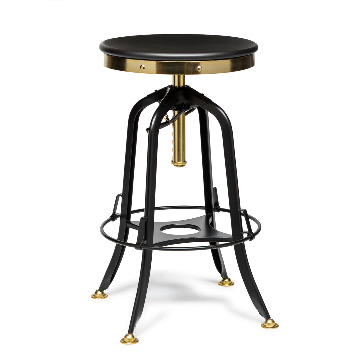 Gold Bar Stool with Black Top - Wine Stash