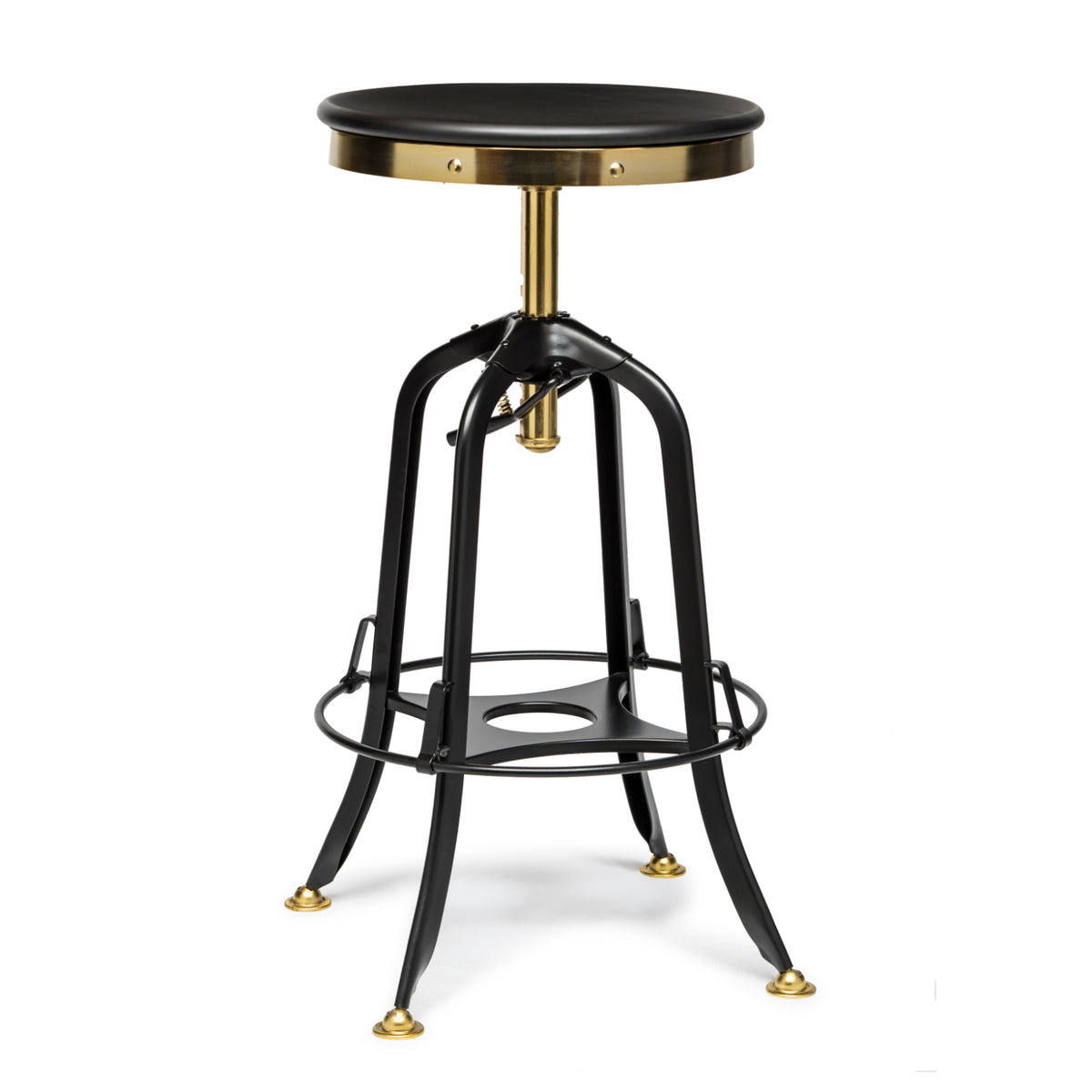 Gold Bar Stool with Black Top - Wine Stash