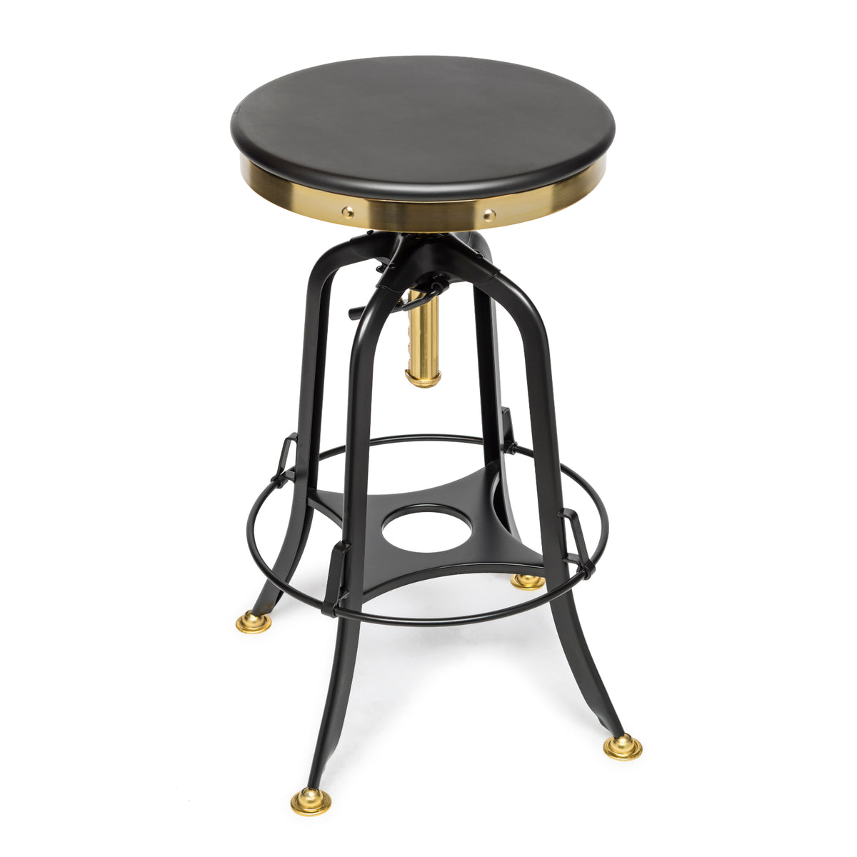 Gold Bar Stool with Black Top - Wine Stash