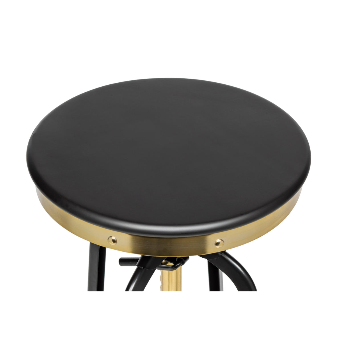 Gold Bar Stool with Black Top - Wine Stash