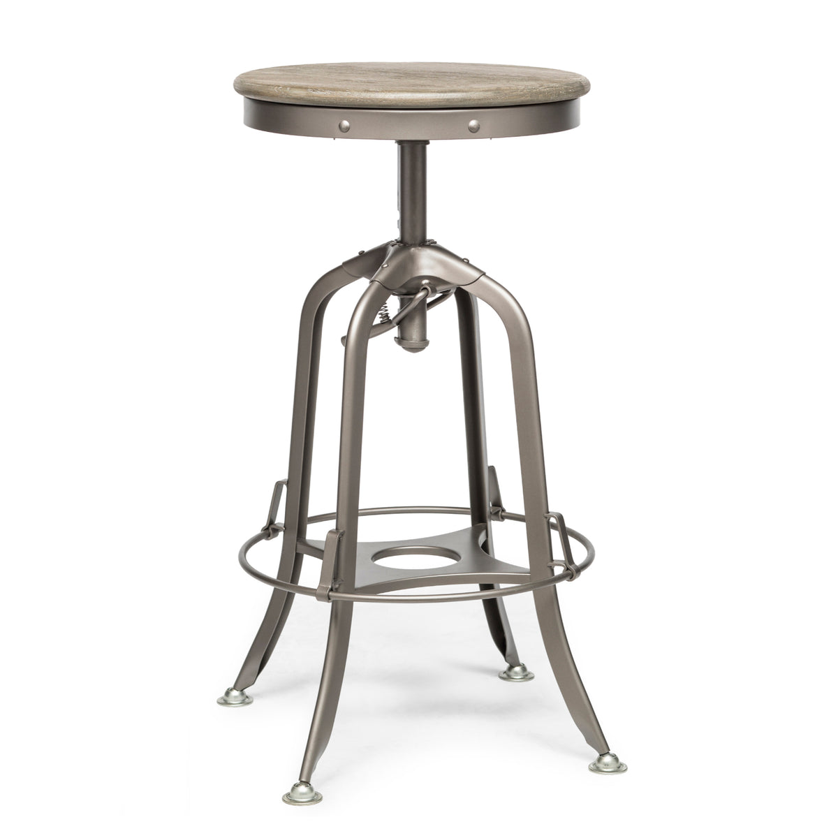 Grey Bar Stool with Oak Top - Wine Stash