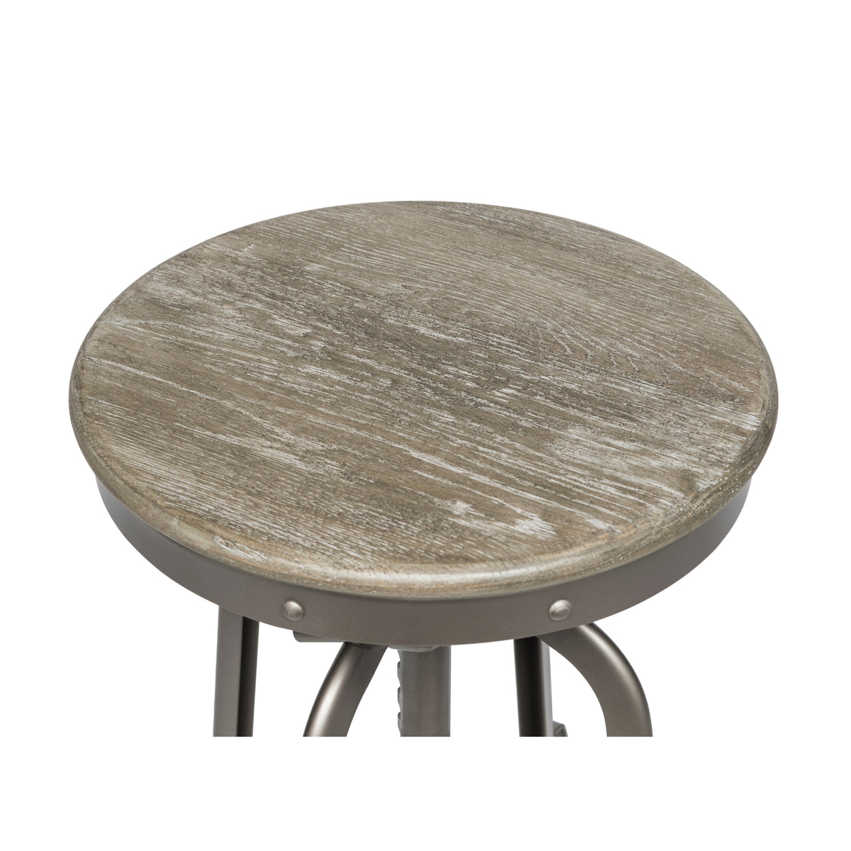 Grey Bar Stool with Oak Top - Wine Stash