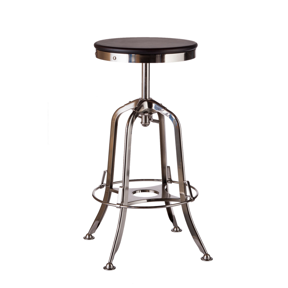 Nickel Bar Stool with Black Top - Wine Stash