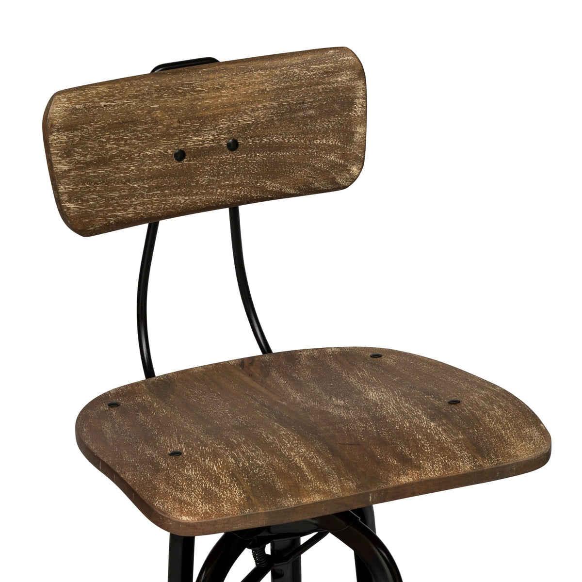 Wooden Bar Stool with Rustic Finish - Wine Stash