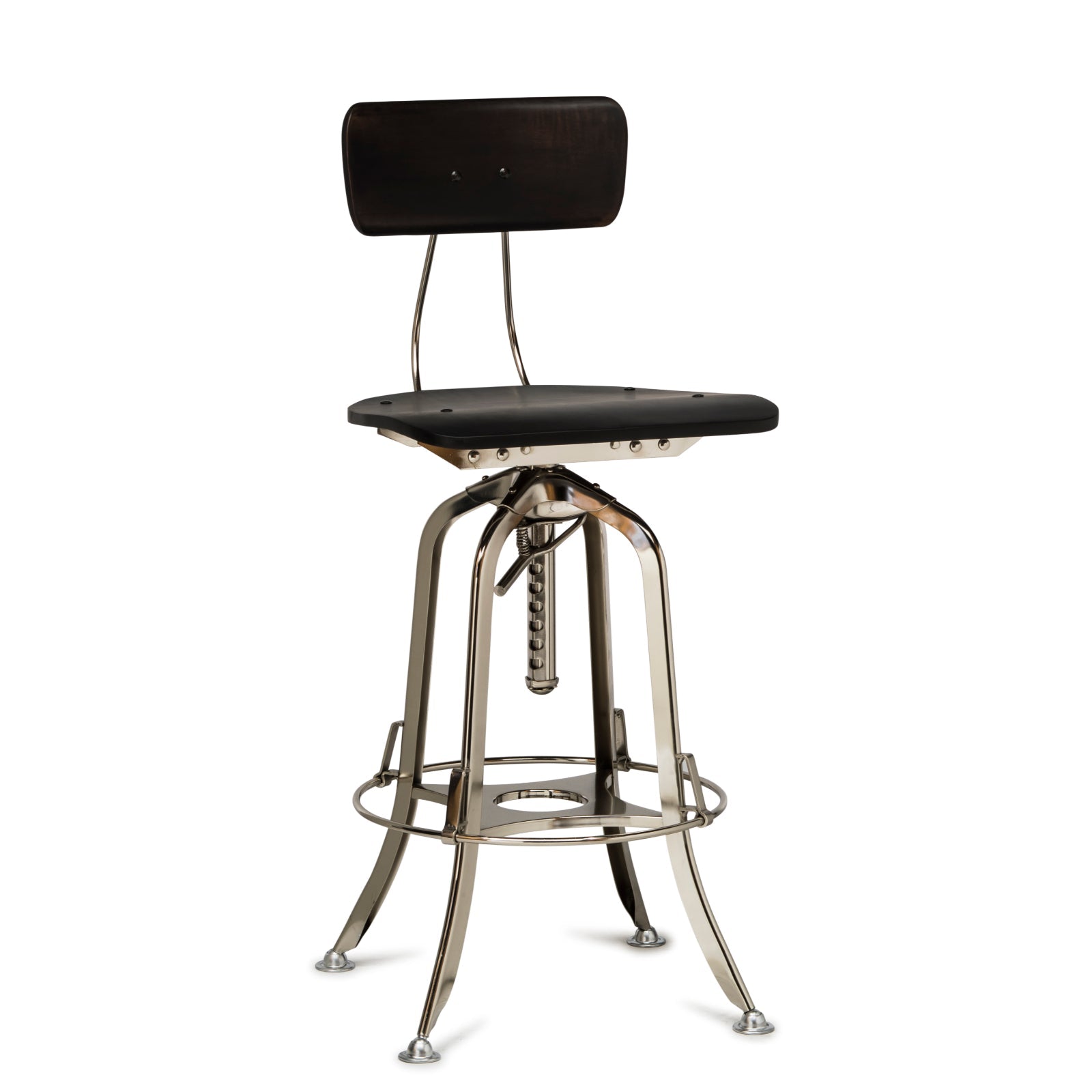 Wooden Bar Stool with Black Finish - Wine Stash