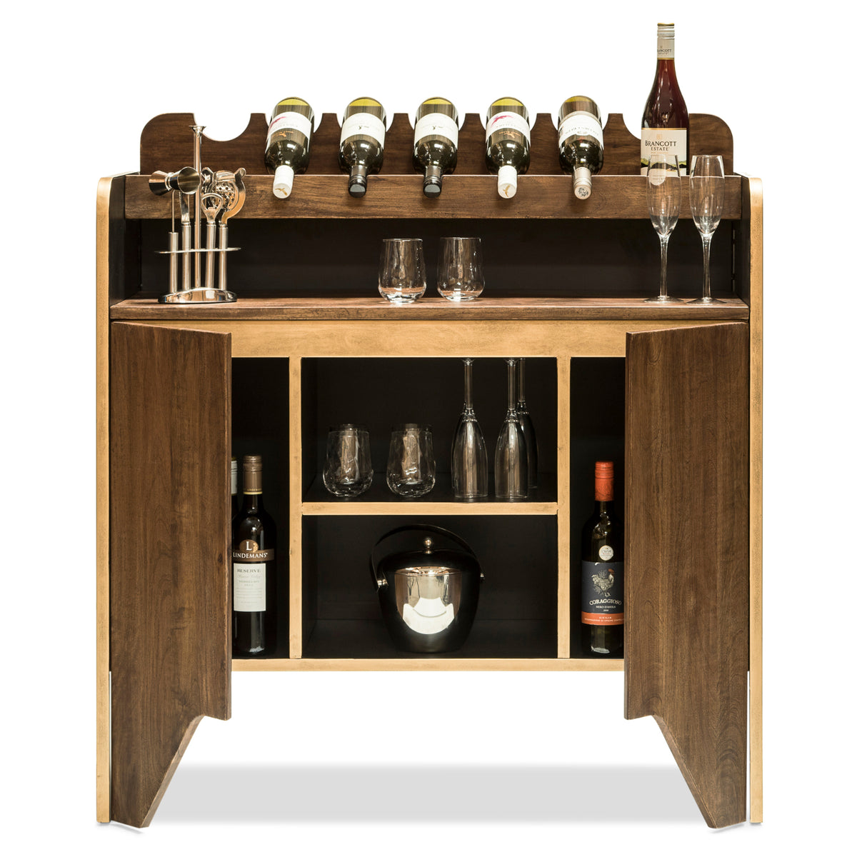 Milano Wine Cabinet with Bottle Holders - Wine Stash