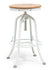 White Bar Stool with Wood Top - Wine Stash -