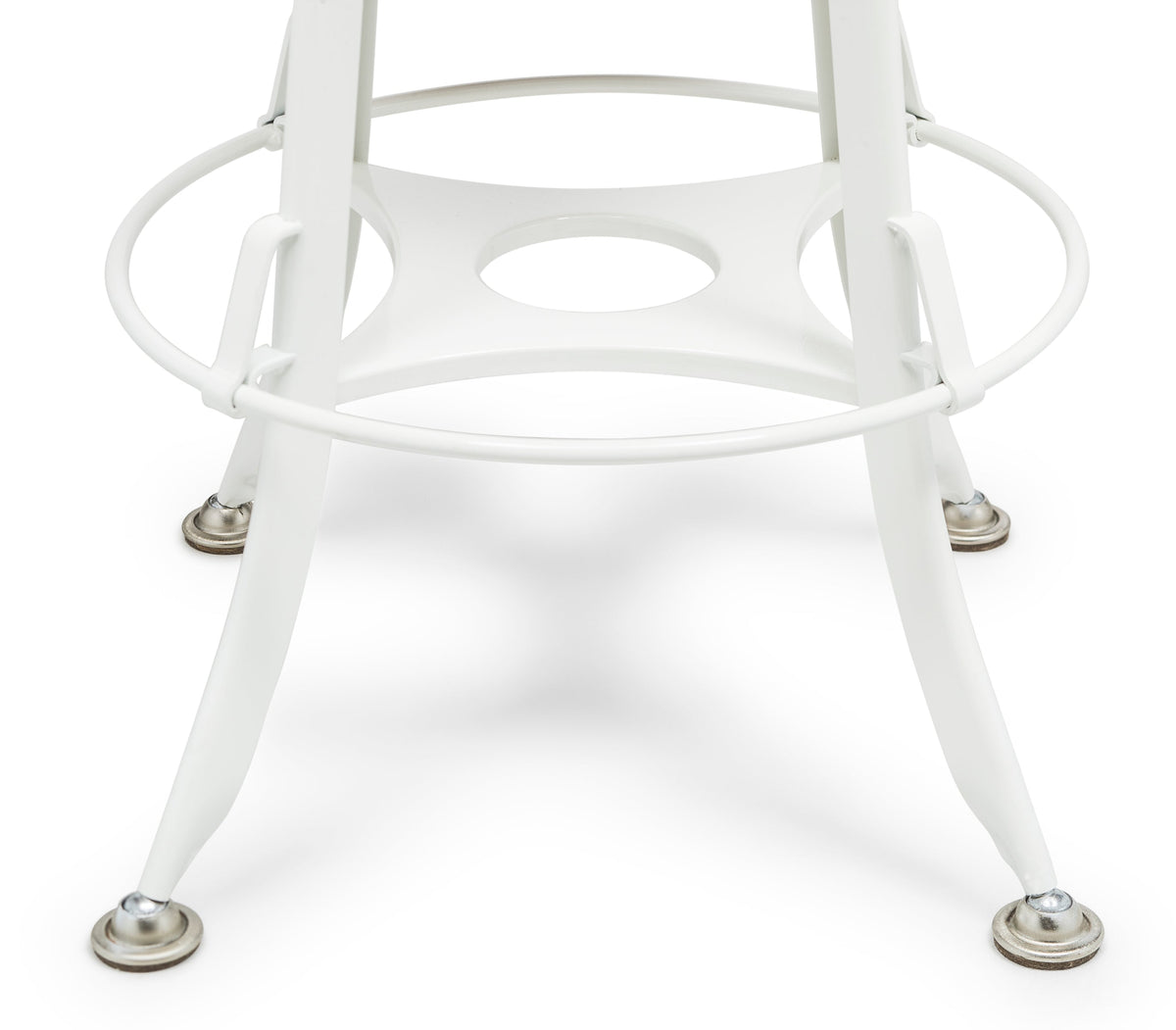 White Bar Stool with Wood Top - Wine Stash -